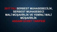 2017 SMMM VE YMM ASGARİ ÜCRET TARİFESİ